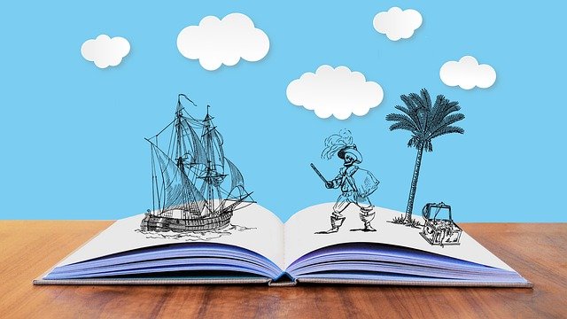 Livre,chasse au trésor, pirates
