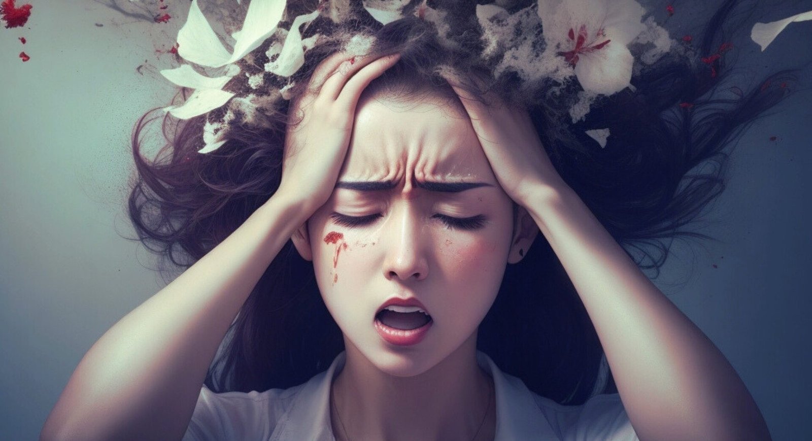 L'anxiété sociale. Femme dépassée par ses émotions