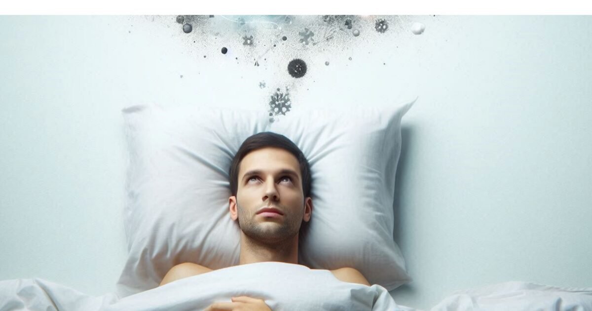 Personne dans son lit qui ne dort pas et qui accumule le manque de sommeil
